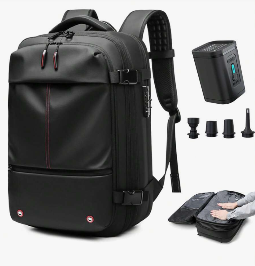 Sac à dos Campus AirPack — compression express, mini-pompe, verrou à combinaison