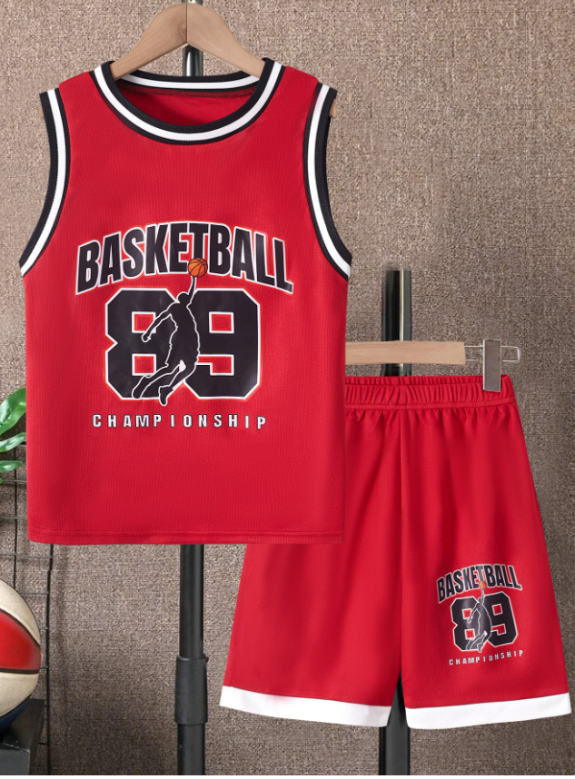 Ensemble Basketball Champion 89 — débardeur et short rouges